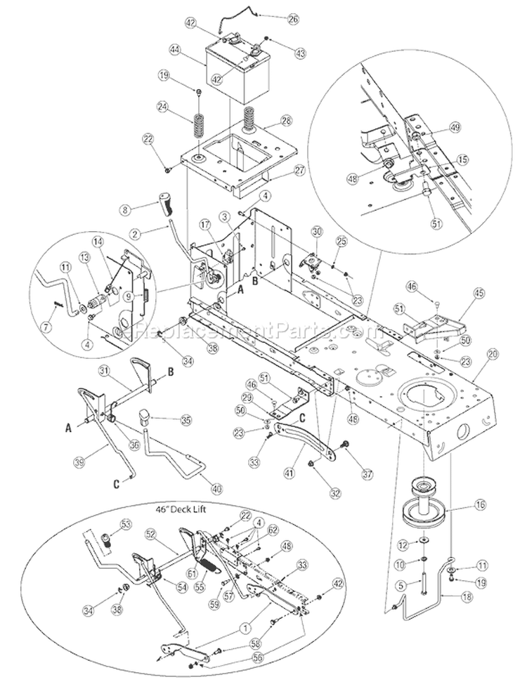 Page E Diagram and Parts List for 13AM772G755 2007 Yard Man Lawn Tractor